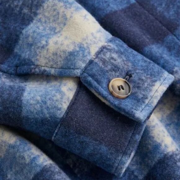 H&M Coat Shacket Long Jacket Plaid New - Picture 6 of 11